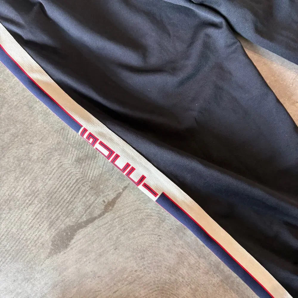 Gucci Mens Web Stripe GG Logo Black Jersey Track Pants Joggers Size XL